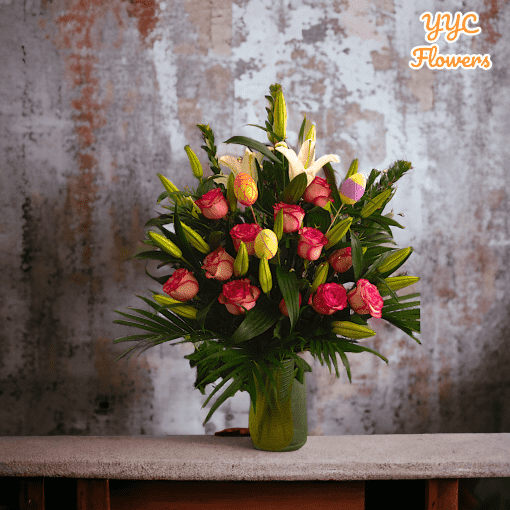 yyc flowers pink roses white lilies