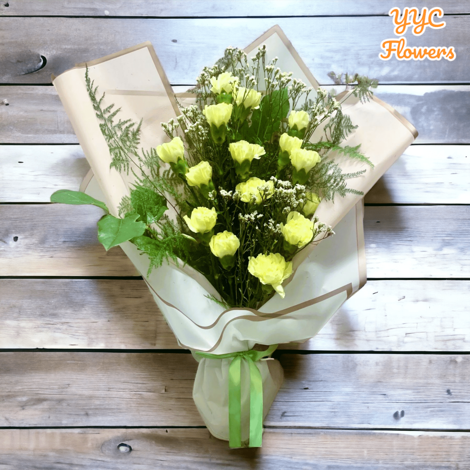 yyc flowers yellow carnation