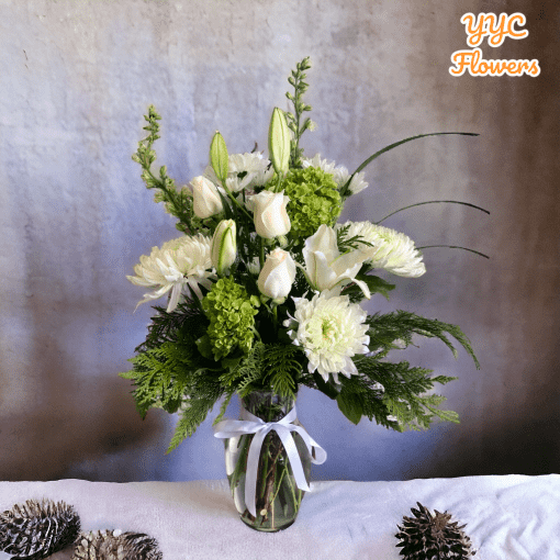 white rose arrangment yyc PhotoRoom