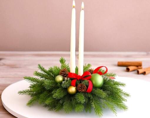 Candlelight Christmas Centerpiece