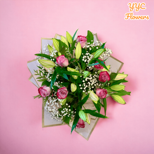 lilies pink roses online flower delivery Calgary