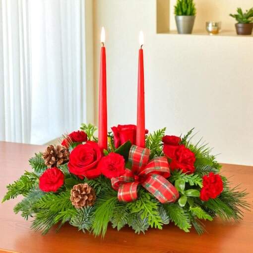 Classic Red Christmas Centerpiece